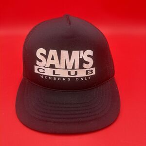 Vintage Sam’s Club Hat Mesh Trucker Snapback Black Members Only 80s 90s